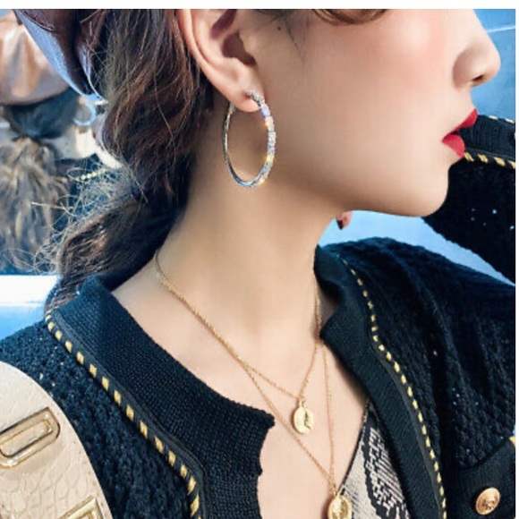 NEW Sterling Silver Beautiful Hoop Earrings - Picture 6 of 14